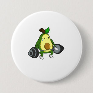Avocado in Fitness mit Barbell Button