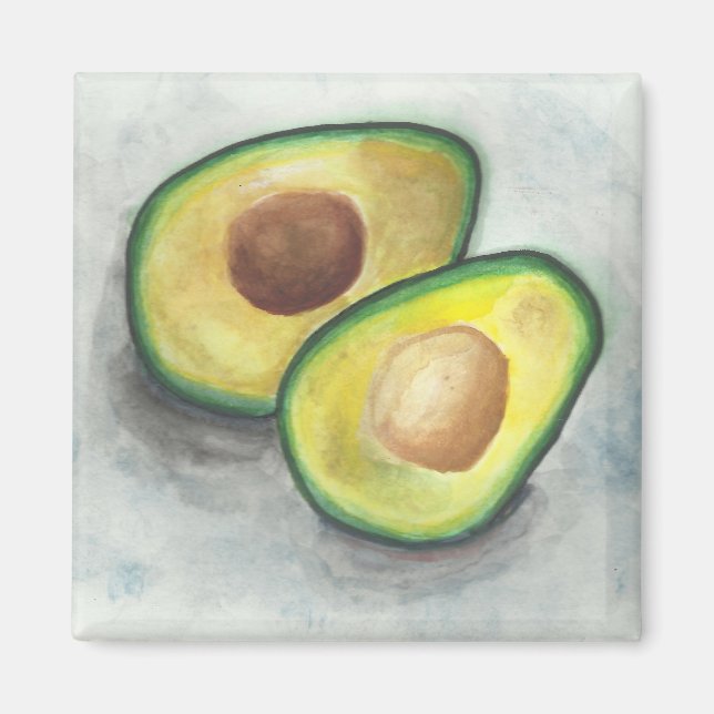 Avocado in Watercolor Magnet (Vorne)