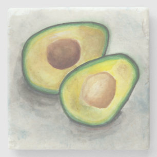 Avocado in Watercolor Steinuntersetzer