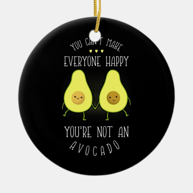 Avocado kann jedem glücklich machen keramik ornament (Vorne)