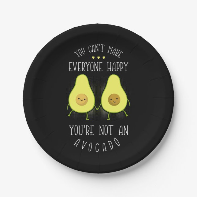 Avocado kann jedem glücklich machen pappteller (Vorderseite)