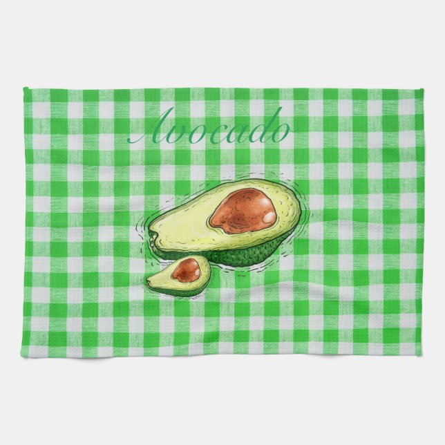 Avocado kariert Küchentücher (Horizontal)