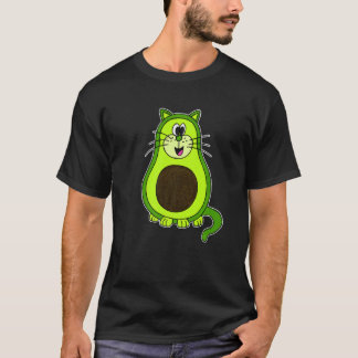 Avocado-Katze Gesundes Essen Veganer Tierliebhaber T-Shirt