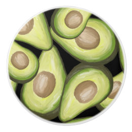"Avocado" Keramikgriff mit Aufdruck Keramikknauf