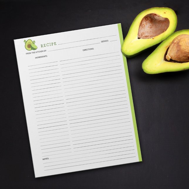 Avocado Kulinarisches Rezept Notepad Notizblock (Von Creator hochgeladen)