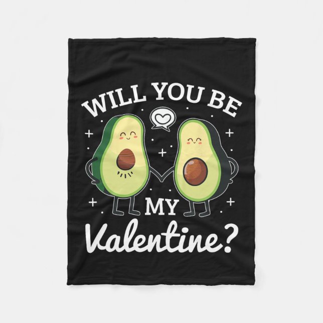 Avocado Liebe Love Valentine Fleecedecke (Vorderseite)