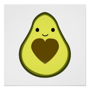 Avocado Liebe Niedlich Avocado mit Herzstück Pit Poster