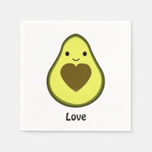 Avocado-Liebe-niedliche Avocado mit einer Herz Serviette