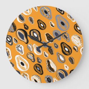 Avocado Liebe: Organischer Vintage-Stil Große Wanduhr