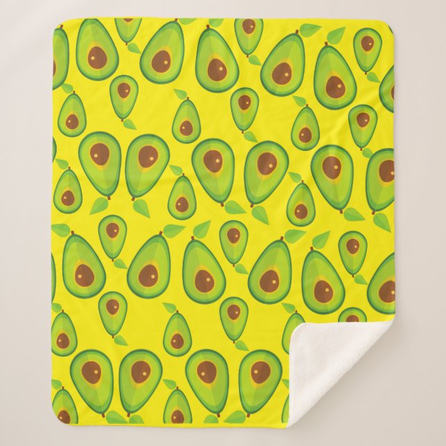 Avocado Liebe Pattern - Leckeres Avocado Lover Sherpadecke (Vorderseite)