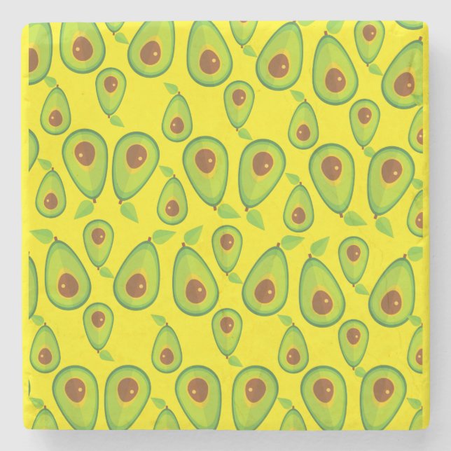 Avocado Liebe Pattern - Leckeres Avocado Lover Steinuntersetzer (Vorderseite)