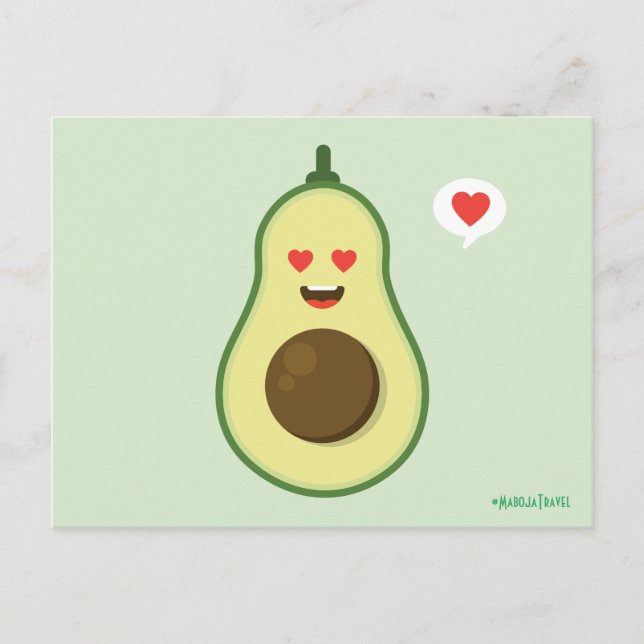 Avocado-Liebe Postkarte (Vorderseite)