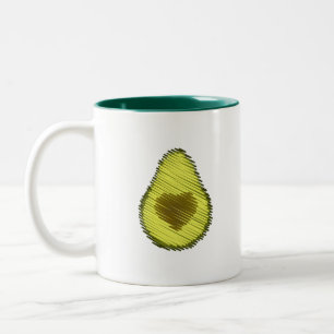 Avocado Liebe Scribble Zweifarbige Tasse