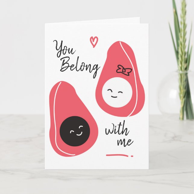 Avocado Liebe Valentinstag Feiertagskarte (Vorderseite)