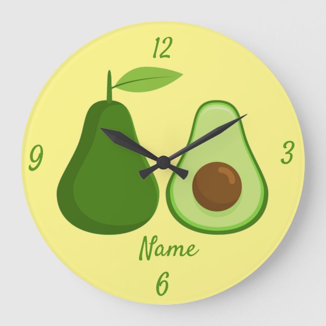 Avocado Lover Design Thunder_Cove Große Wanduhr (Vorderseite)