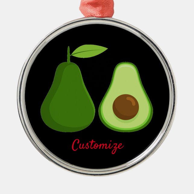 Avocado Lover Design Thunder_Cove Ornament Aus Metall (Vorne)