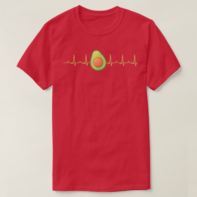 Avocado Lover Heartbeat EKG Keto Avocado T-Shirt (Design vorne)