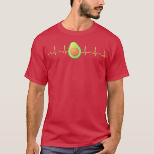 Avocado Lover Heartbeat EKG Keto Avocado T-Shirt