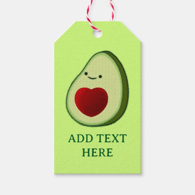 Avocado Lover Niedlich Cartoon Geschenkanhänger (Vorderseite)