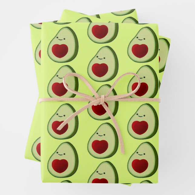 Avocado Lover Niedlich Cartoon Geschenkpapier Set (Beispiel)