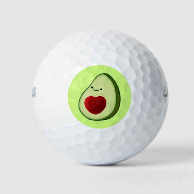 Avocado Lover Niedlich Cartoon Golfball (Vorderseite)