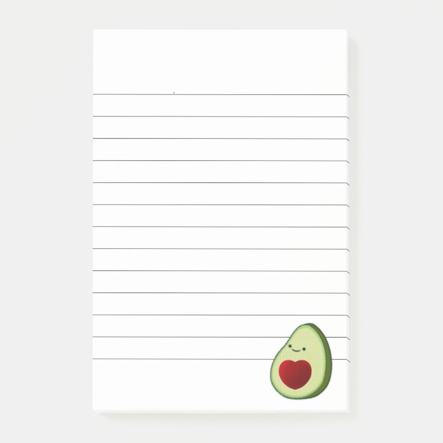 Avocado Lover Niedlich Cartoon Post-it Klebezettel (Vorderseite)