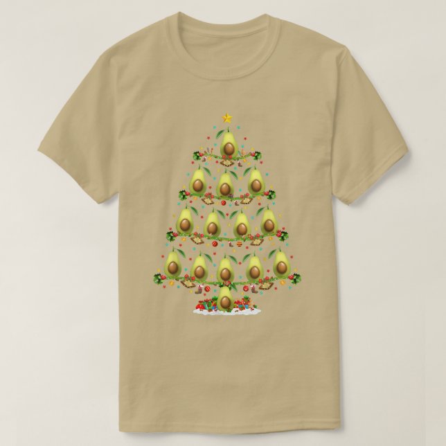 Avocado Lover Xmas Lighting Santa Avocado Christma T-Shirt (Design vorne)