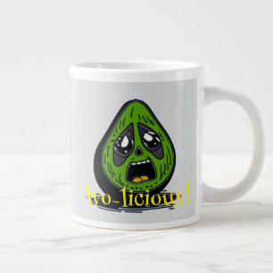 Avocado lustige Gesichtseinladung Jumbo-Tasse
