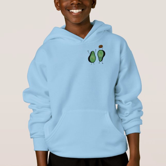 Avocado lustige zujubelnde grüne Grube Handstand Hoodie (Vorderseite)