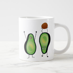 Avocado lustige zujubelnde grüne Grube Handstand Jumbo-Tasse