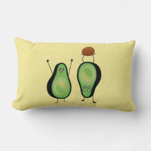 Avocado lustige zujubelnde grüne Grube Handstand Lendenkissen