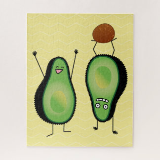 Avocado lustige zujubelnde grüne Grube Handstand Puzzle