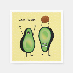 Avocado lustige zujubelnde grüne Grube Handstand Serviette