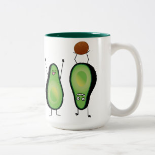 Avocado lustige zujubelnde grüne Grube Handstand Zweifarbige Tasse