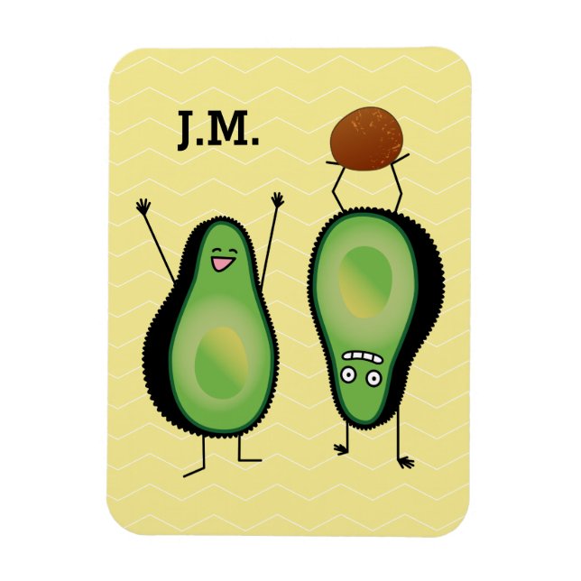 Avocado lustiges Beisammensein Handstand Grün Grub Magnet (Vertikal)
