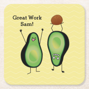 Avocado lustiges Beisammensein Handstand Grün Grub Rechteckiger Pappuntersetzer