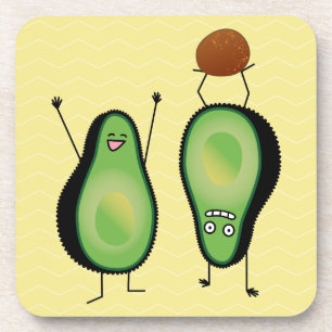 Avocado lustiges Beisammensein Handstand Grün Grub Untersetzer