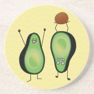 Avocado lustiges Beisammensein Handstand Grün Grub Untersetzer