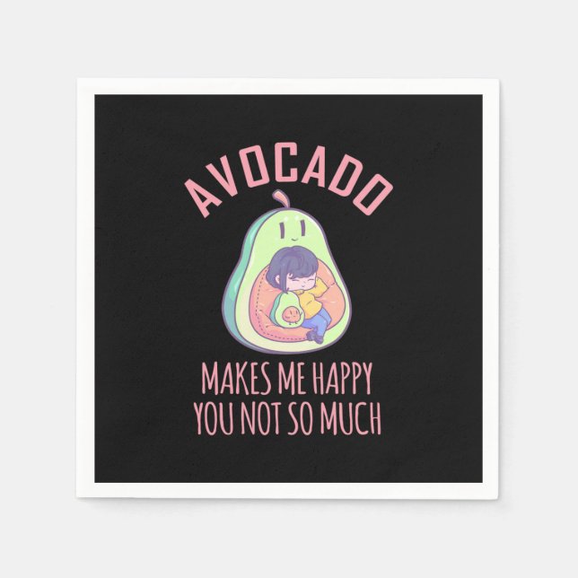 Avocado macht mich glücklich serviette (Vorderseite)