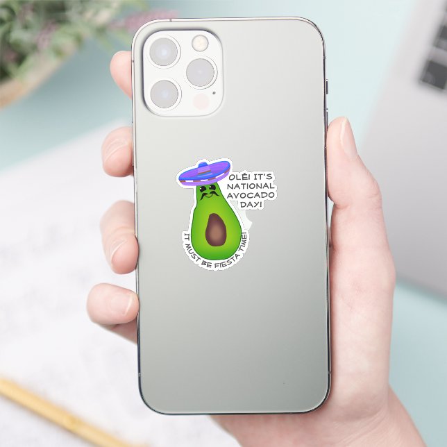 Avocado-Mann mit Sombrero Aufkleber (Telefon)