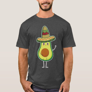 Avocado Mexikanisch mit Sombrero Mexicano Niedlich T-Shirt