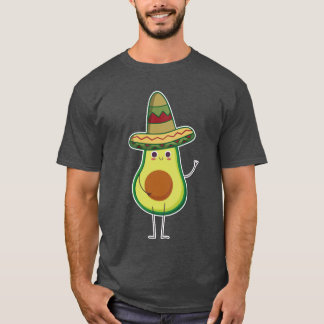 Avocado Mexikanisch mit Sombrero Mexicano Niedlich T-Shirt
