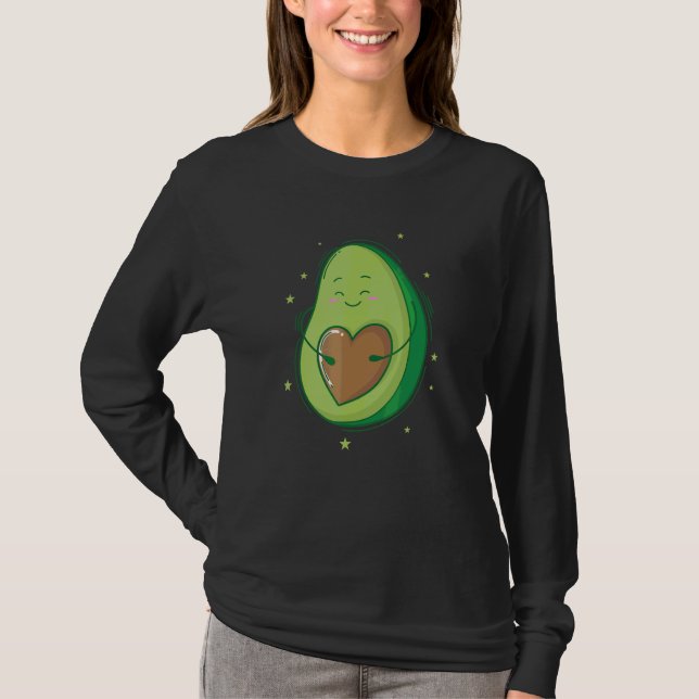 Avocado mit Herz als Kern T-Shirt (Vorderseite)
