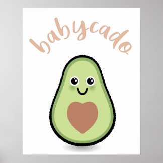 Avocado mit Herz Babycado für ein Baby Poster