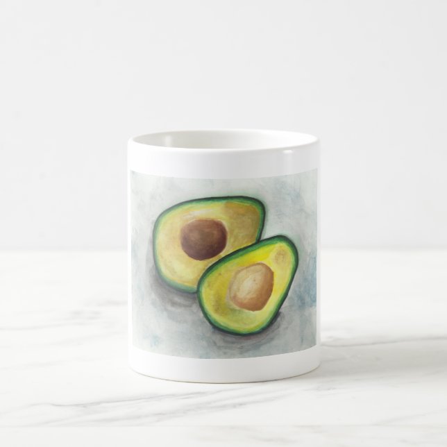 Avocado mit Nut in Wasserfarbe Tasse (Mittel)