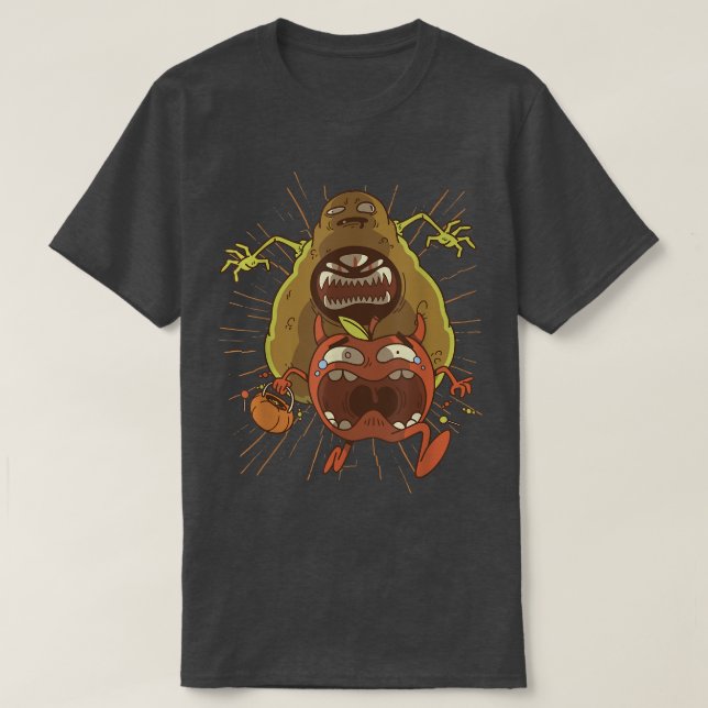 Avocado Monster Cooler Spaß Retro Cartoon Art T-Shirt (Design vorne)