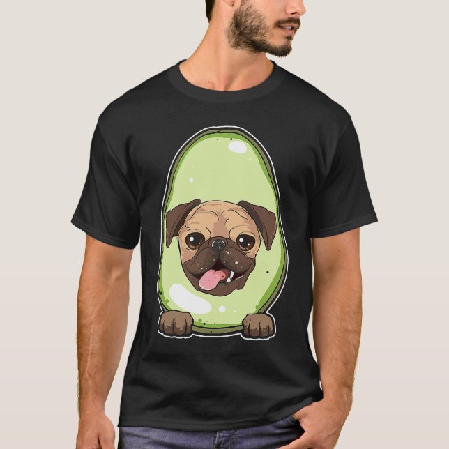 Avocado-Mops süß und T-Shirt (Vorderseite)
