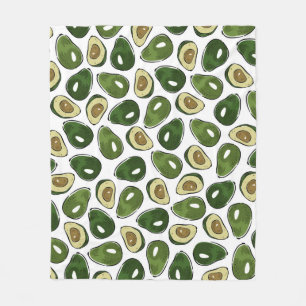 Avocado-Muster Fleecedecke