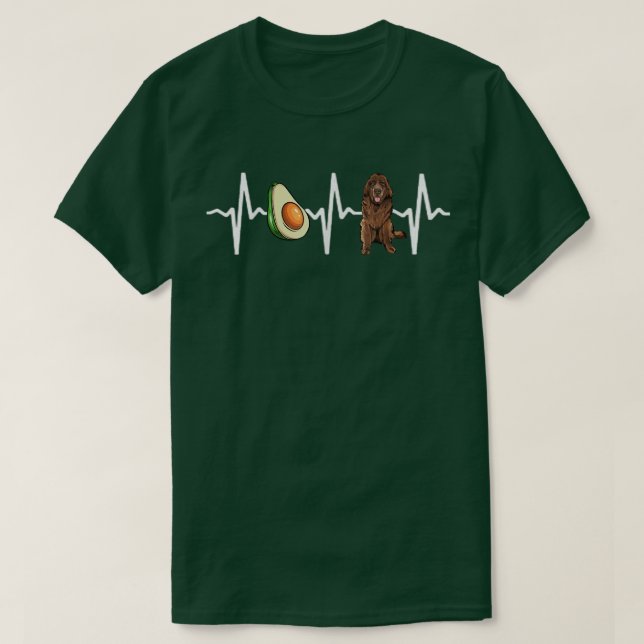 Avocado Newfundland Heartbeat Dog Lover T-Shirt (Design vorne)
