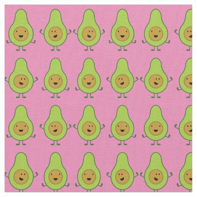 Avocado Niedlich Kids Cartoon Stoff (Nahaufnahme)